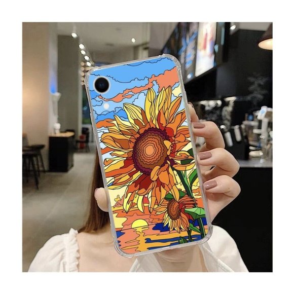 Retro 70s Sunflower Sunset Pattern Case Compatible with iPhone XR, New - Picture 2 of 5